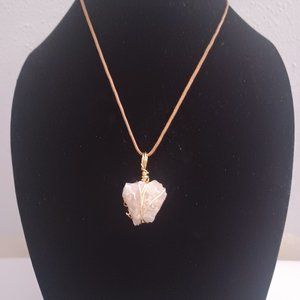 Wax necklace with barite pendant